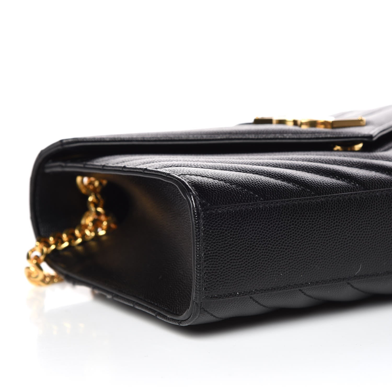 Saint Laurent Grain De Poudre Matelasse Chevron Medium Monogram Satchel Black 5 of 9