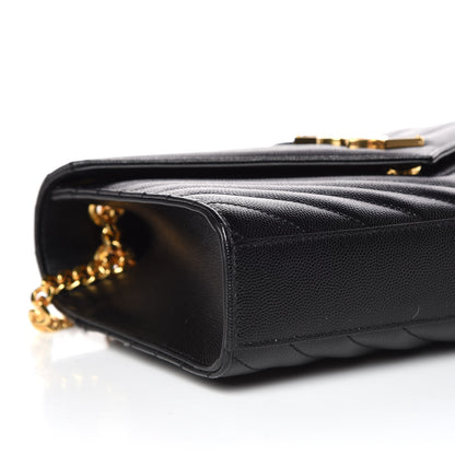 Saint Laurent Grain De Poudre Matelasse Chevron Medium Monogram Satchel Black 5 of 9