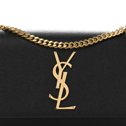 Saint Laurent Grain De Poudre Small Monogram Kate Satchel Black 9 of 12