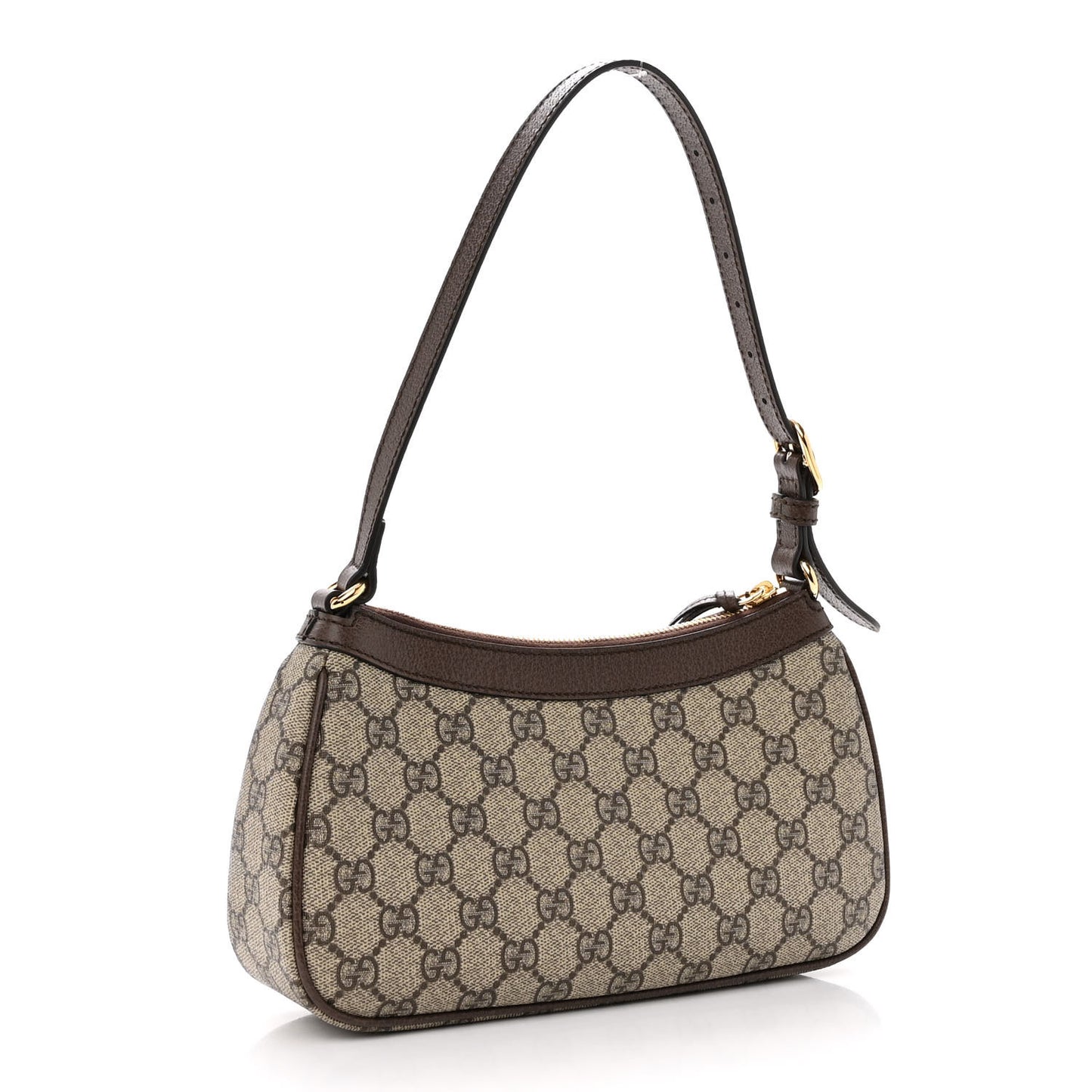 GG Supreme Monogram Textured Dollar Calfskin Small Ophidia Hobo Beige Ebony New Acero