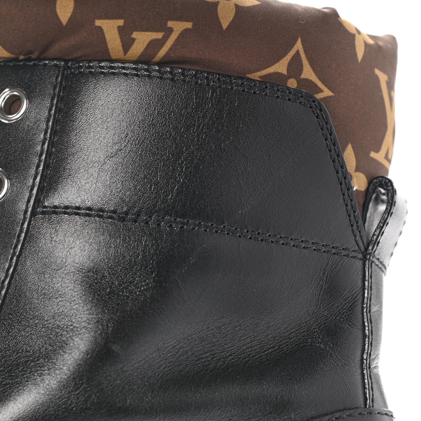 Calfskin Monogram Nylon LV Beaubourg Ankle Boots 39 Black