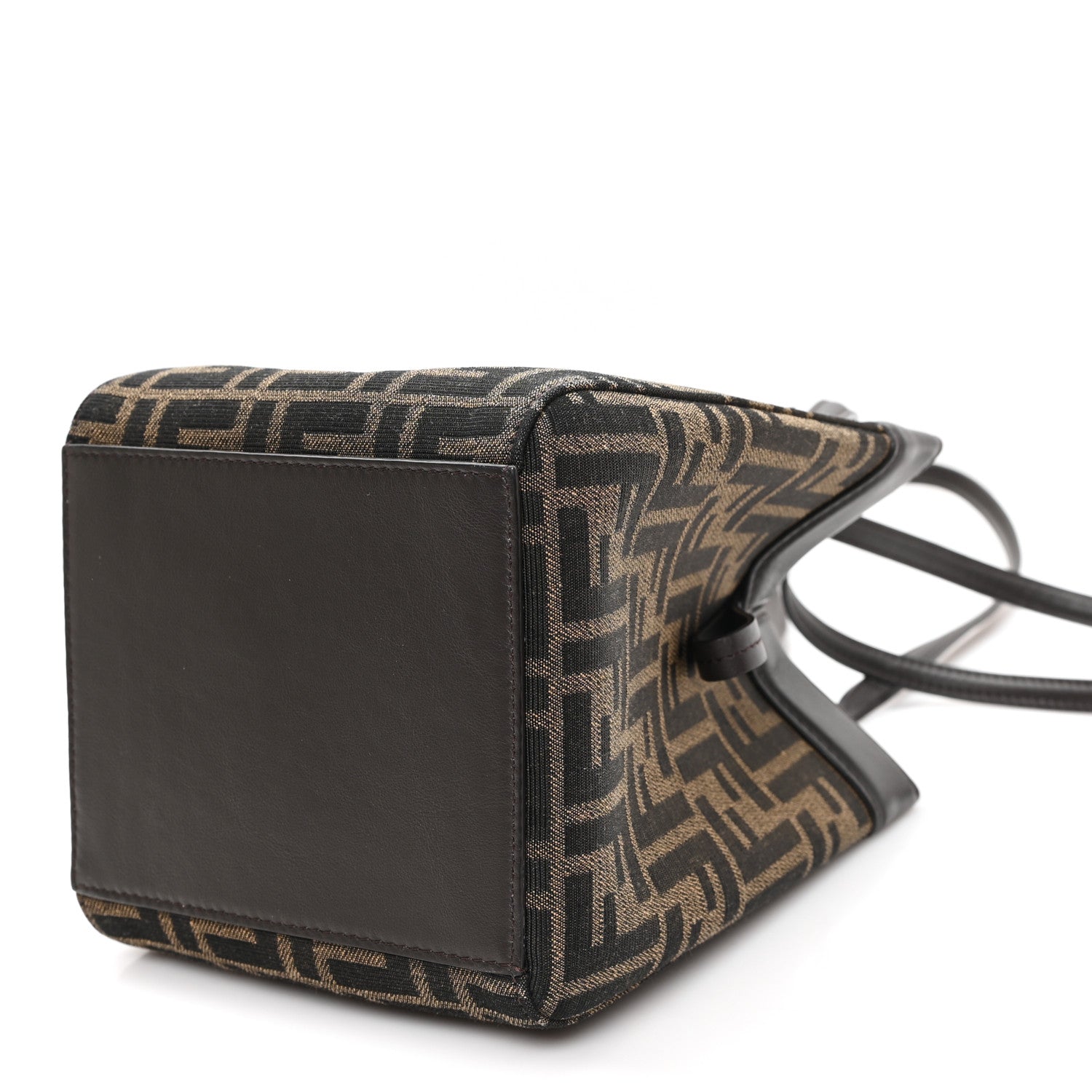 Fendi Fabric Jacquard Vitello Grace FF 1974 Mini Fendi Origami Tobacco Moro Ebano 9 of 9