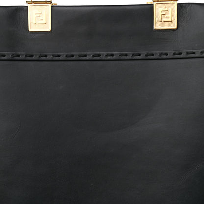 Fendi Vitello King Plexiglass Medium Fendi Sunshine Shopper Tote Black 10 of 12