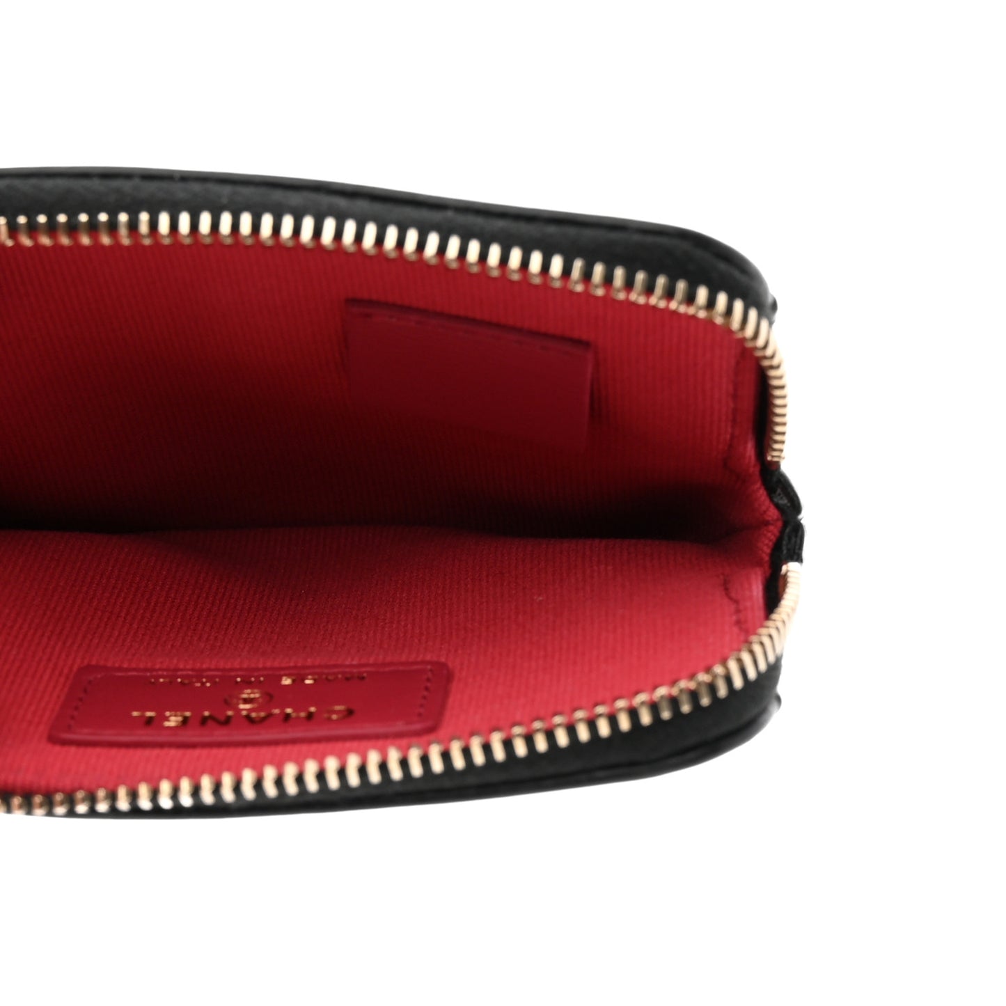 Lambskin Quilted Chanel 19 Zip Card Holder Wallet Black