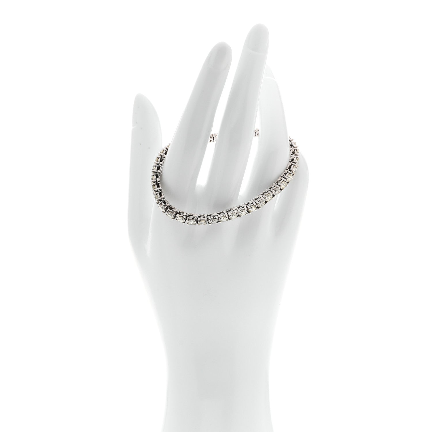 Parker & West by FASHIONPHILE 14K White Gold Diamond 7.42ctw Tennis Bracelet 2 of 6
