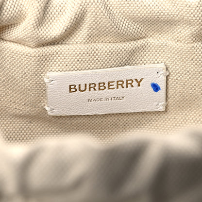 Burberry Canvas Calfskin Laser Cut Drawstring Bucket Bag Black 5 of 9
