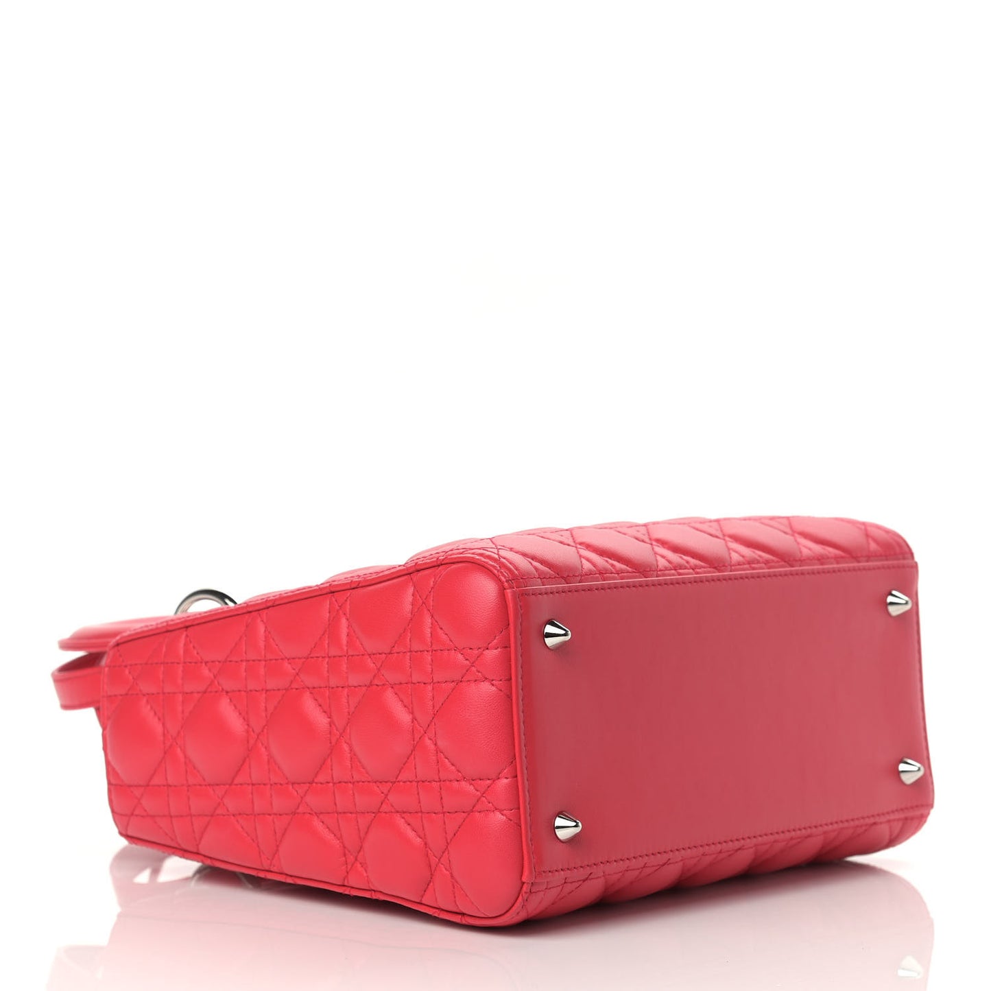 Lambskin Cannage Medium Lady Dior Red