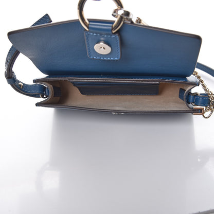 Chloe Suede Calfskin Mini Faye Shoulder Bag Majolica Blue 5 of 7