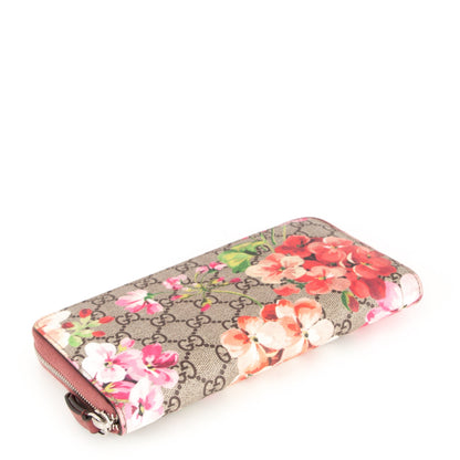 Gucci GG Supreme Monogram Blooms Zip Around Wallet Beige Multicolor Dry Rose 4 of 7