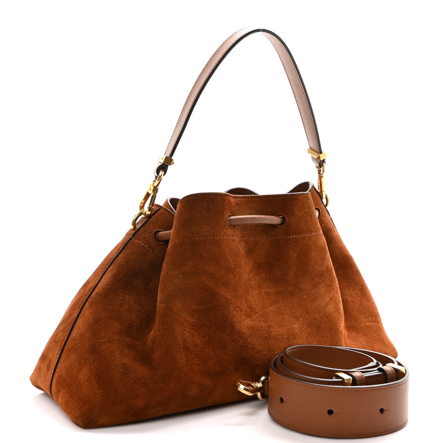 Jimmy Choo Suede Bon Bon East West Bucket Bag Tan 3 of 9