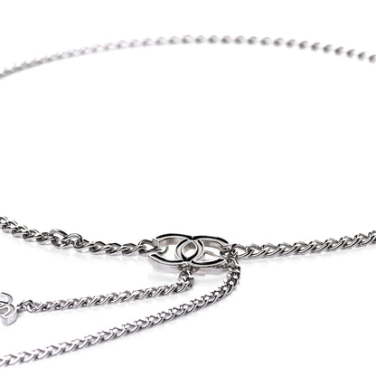 Chanel Enamel CC Chain Logo Belt Silver Black 2 of 3