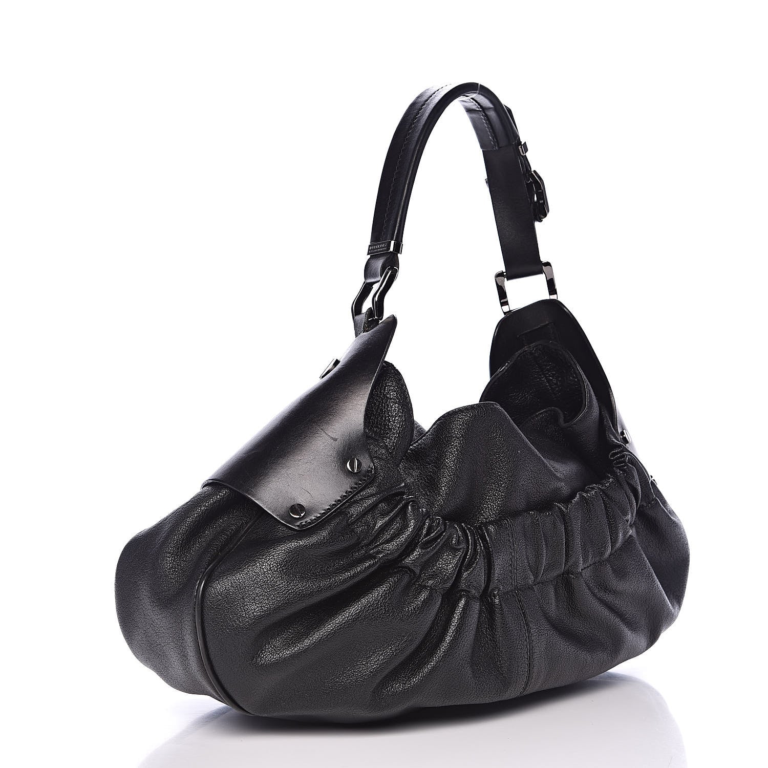 Burberry Calfskin Warrior Hobo Black 3 of 16
