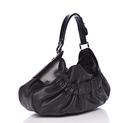 Burberry Calfskin Warrior Hobo Black 3 of 16