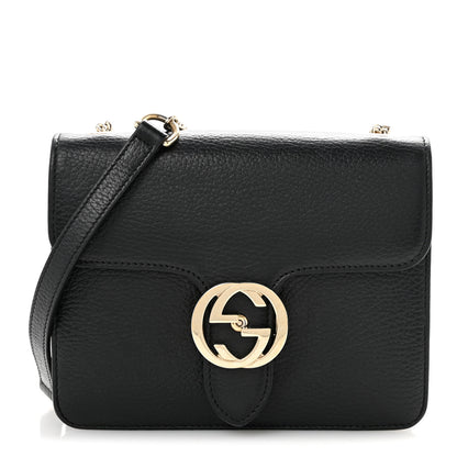 Gucci Dollar Calfskin Small Interlocking G Shoulder Bag Black 1 of 17