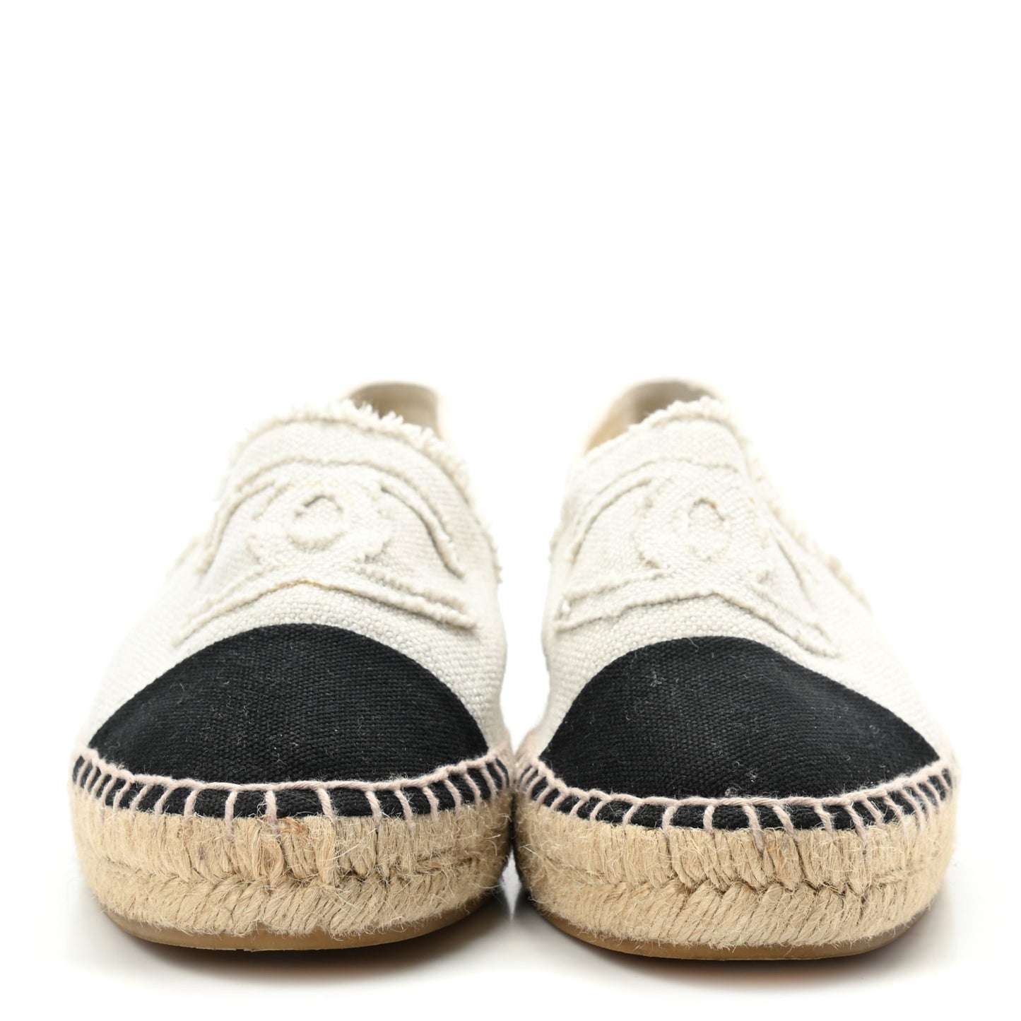 Linen CC Espadrilles 40 Beige Black