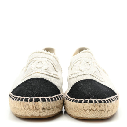 Chanel Linen CC Espadrilles 40 Beige Black 2 of 9