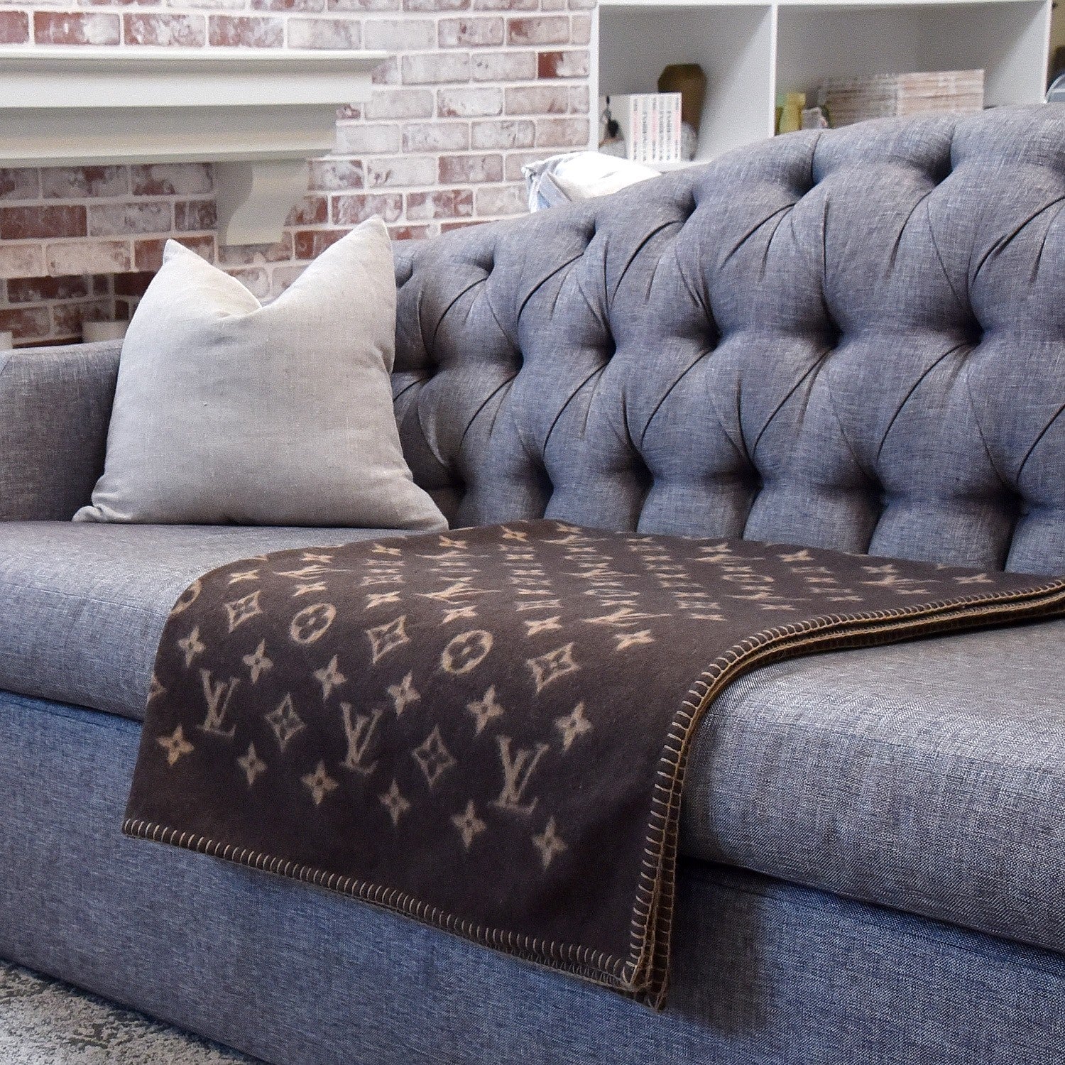 Louis Vuitton Wool Cashmere Monogram Blanket Marron 2 of 4