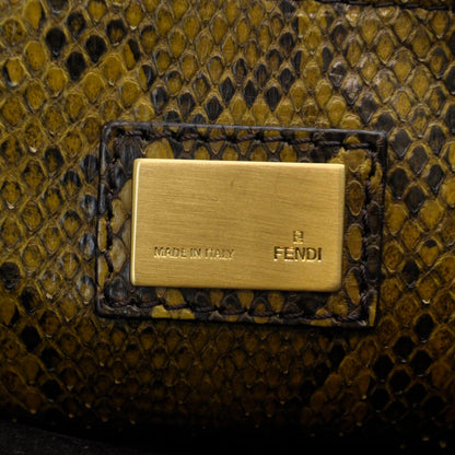 Fendi Goatskin Python Large Peekaboo Iconic Satchel 9 of 9