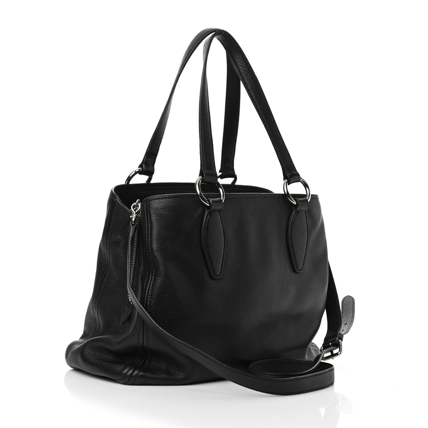 Vitello Phenix Shopping Tote Black