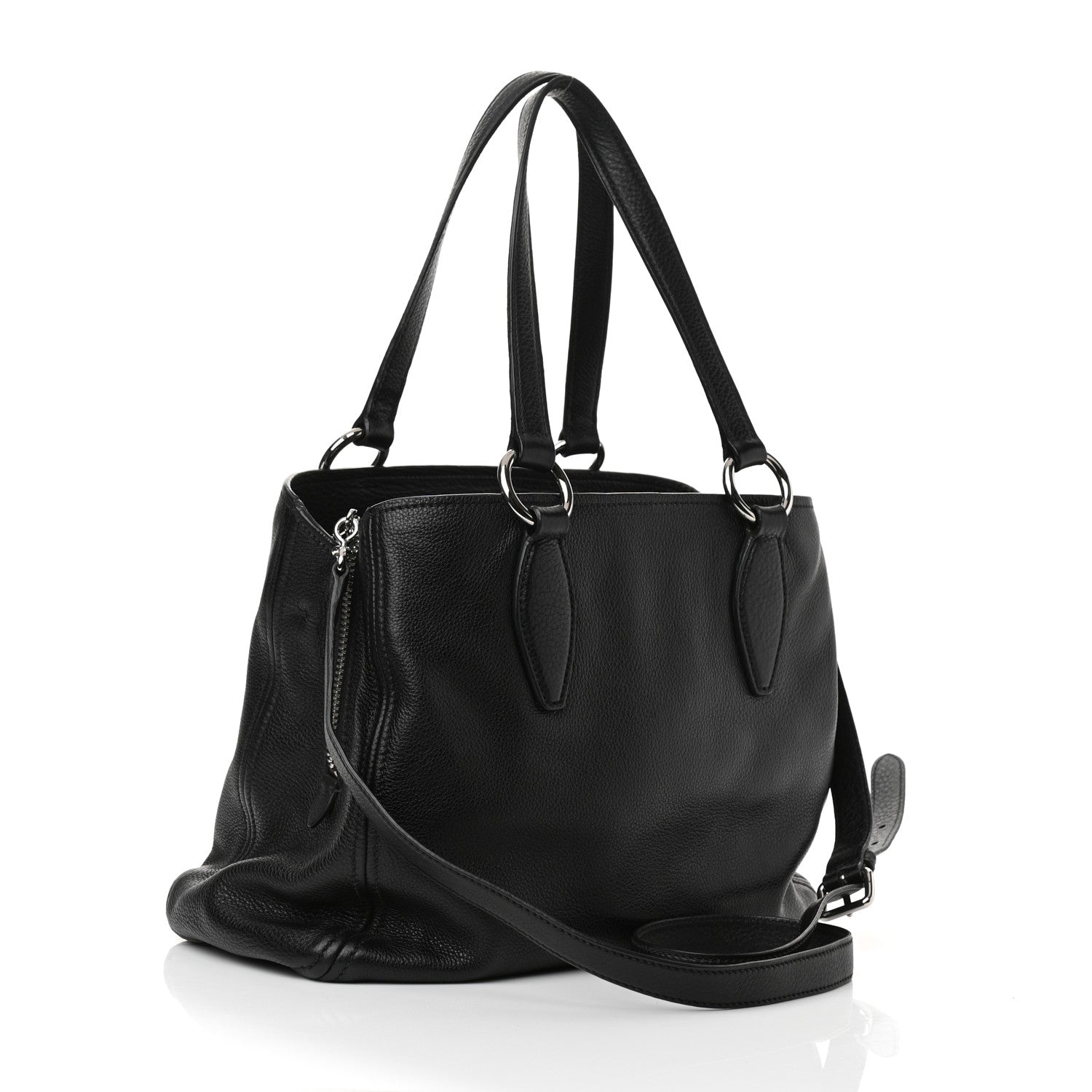 Miu Miu Vitello Phenix Shopping Tote Black 2 of 7