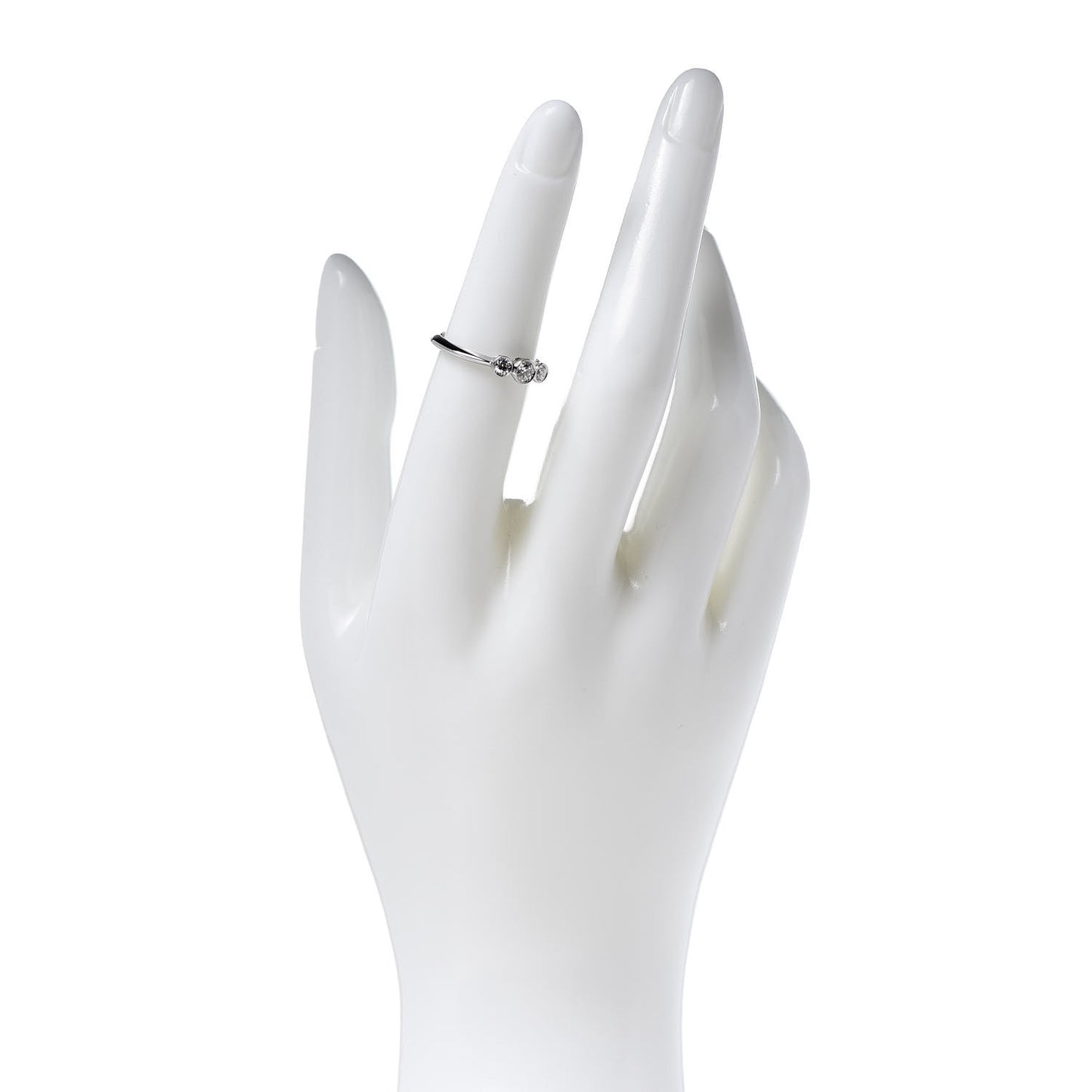 Platinum Diamond Three Stone Milgrain Ring 52 6