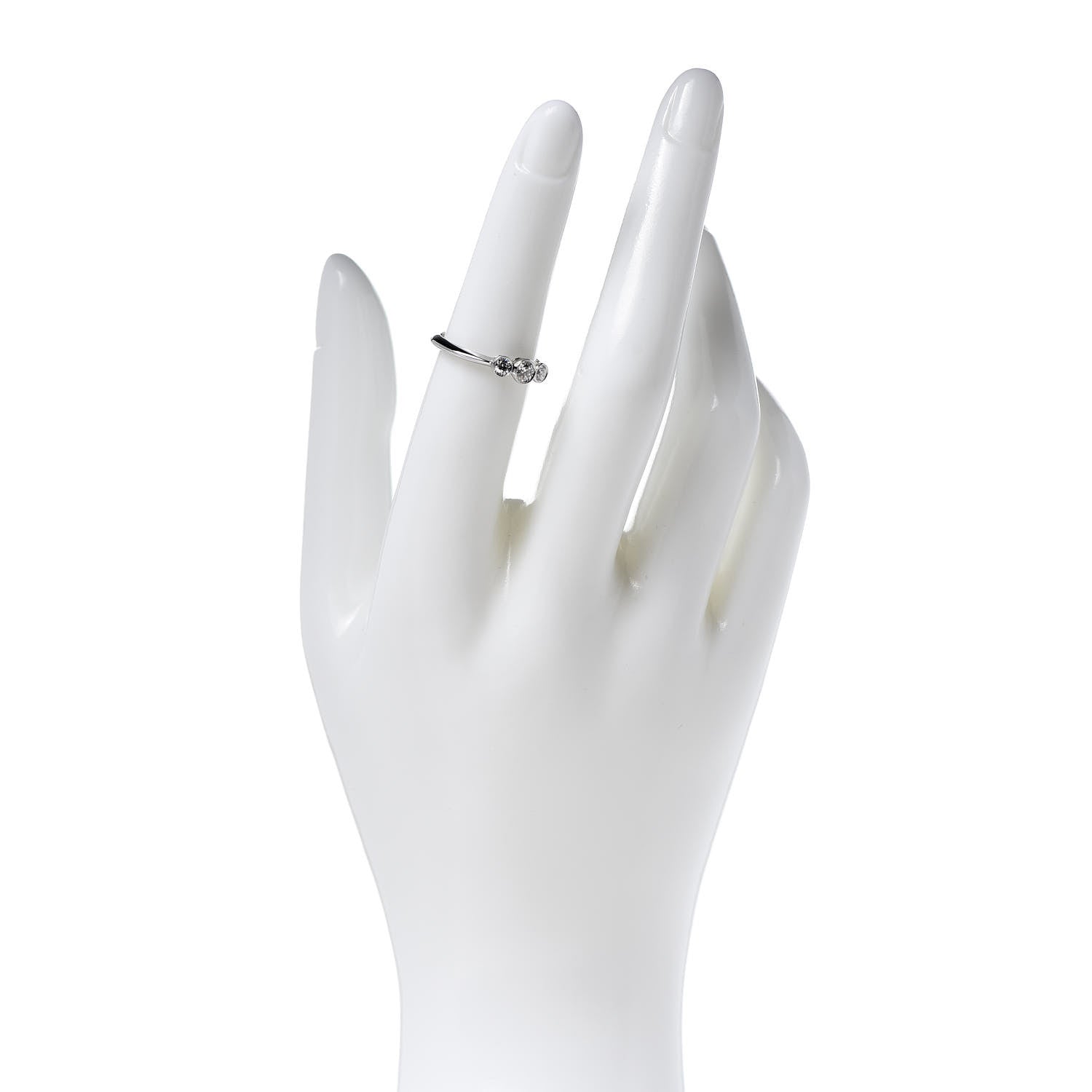 Tiffany Platinum Diamond Three Stone Milgrain Ring 52 6 2 of 5