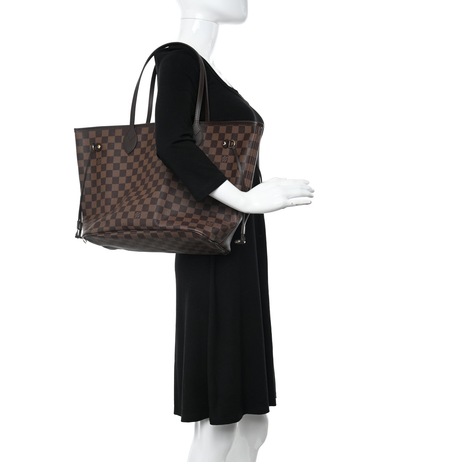 Louis Vuitton Damier Ebene Neo Neverfull MM Rose Ballerine 2 of 9