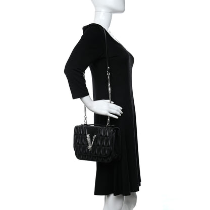 Versace Nappa Quilted Virtus Top Handle Shoulder Bag Black 2 of 11