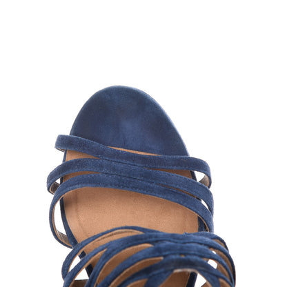 Chanel Suede Cork Sandals 37 Dark Blue 18 of 19