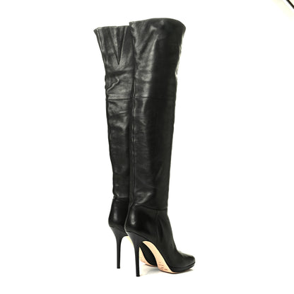 Jimmy Choo Calfskin April Over The Knee Boots 41 Black 3 of 4