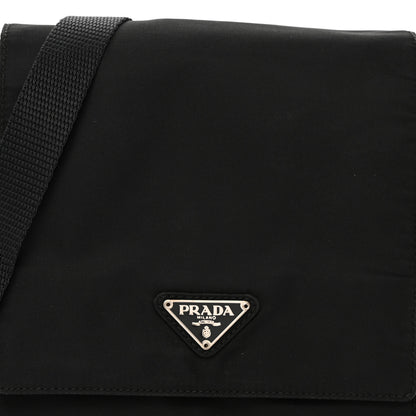 Prada Nylon Flap Messenger Bag Black 7 of 13