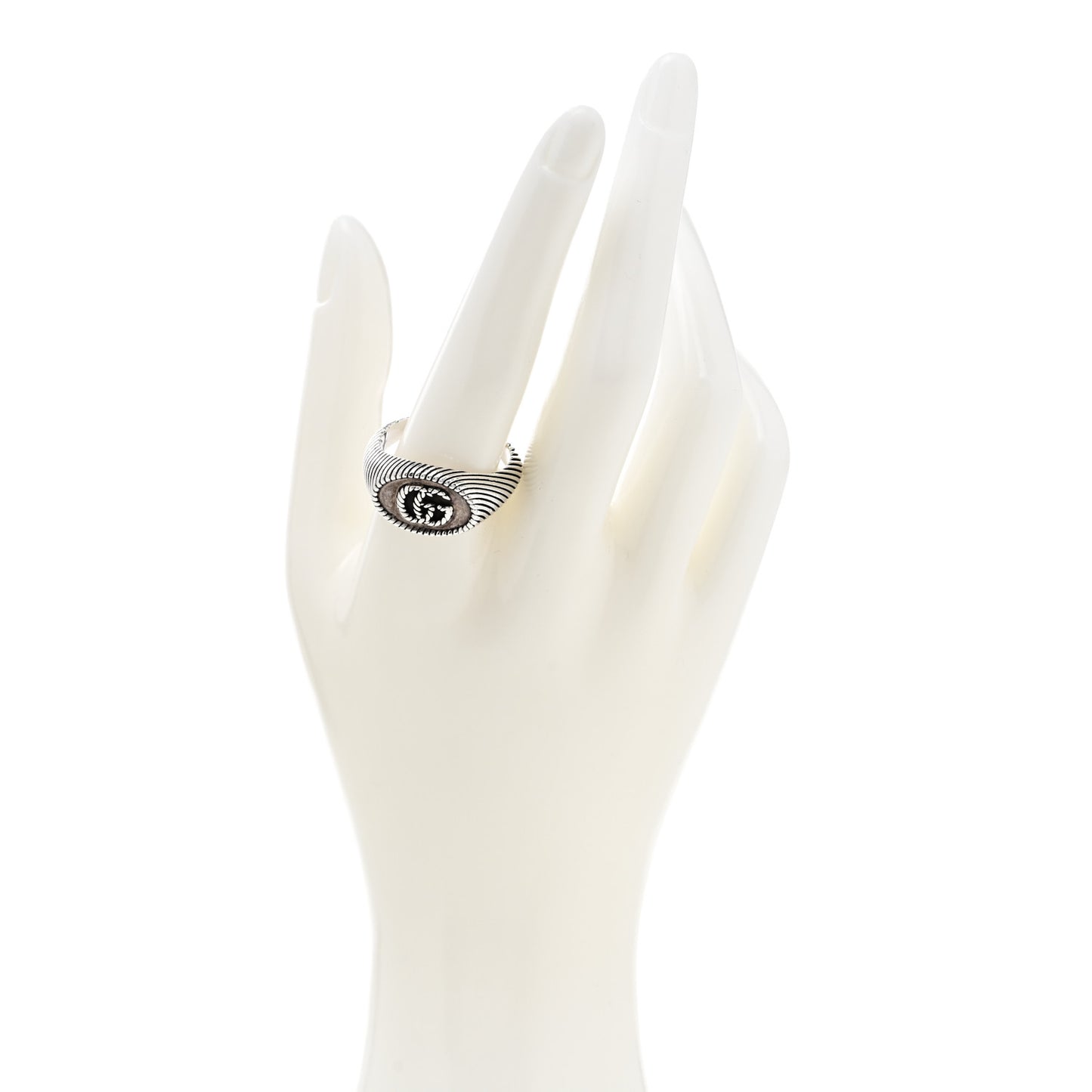 Sterling Silver GG Marmont Signet Ring 65 11.25