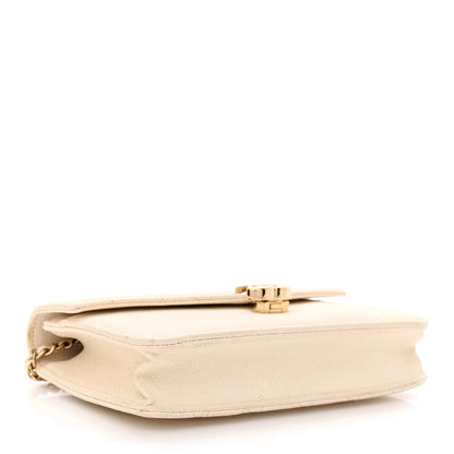 Chanel Grained Calfskin Quilted Cuba Wallet On Chain WOC White 4 of 11