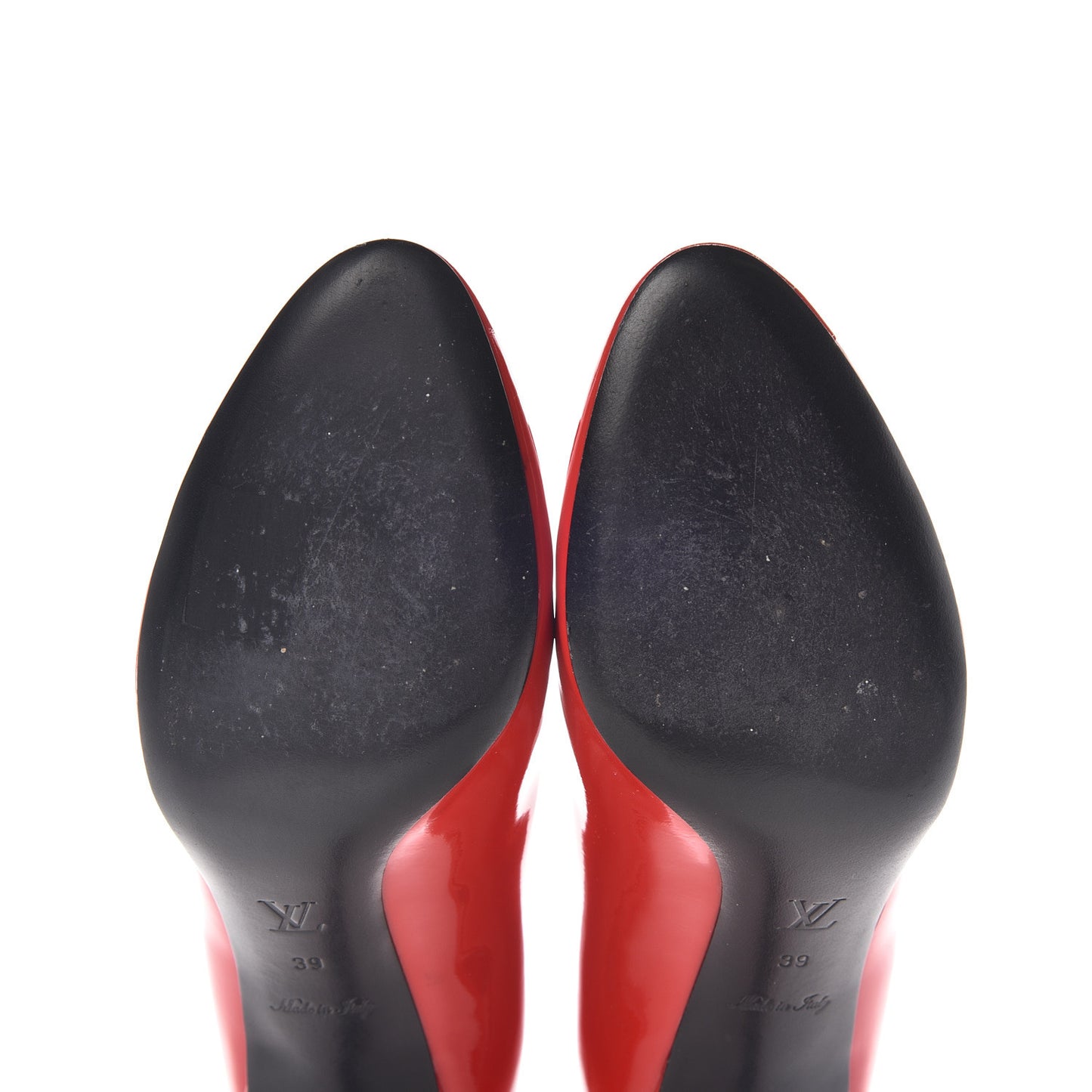 Patent Calfskin Betty Pumps 39 Red