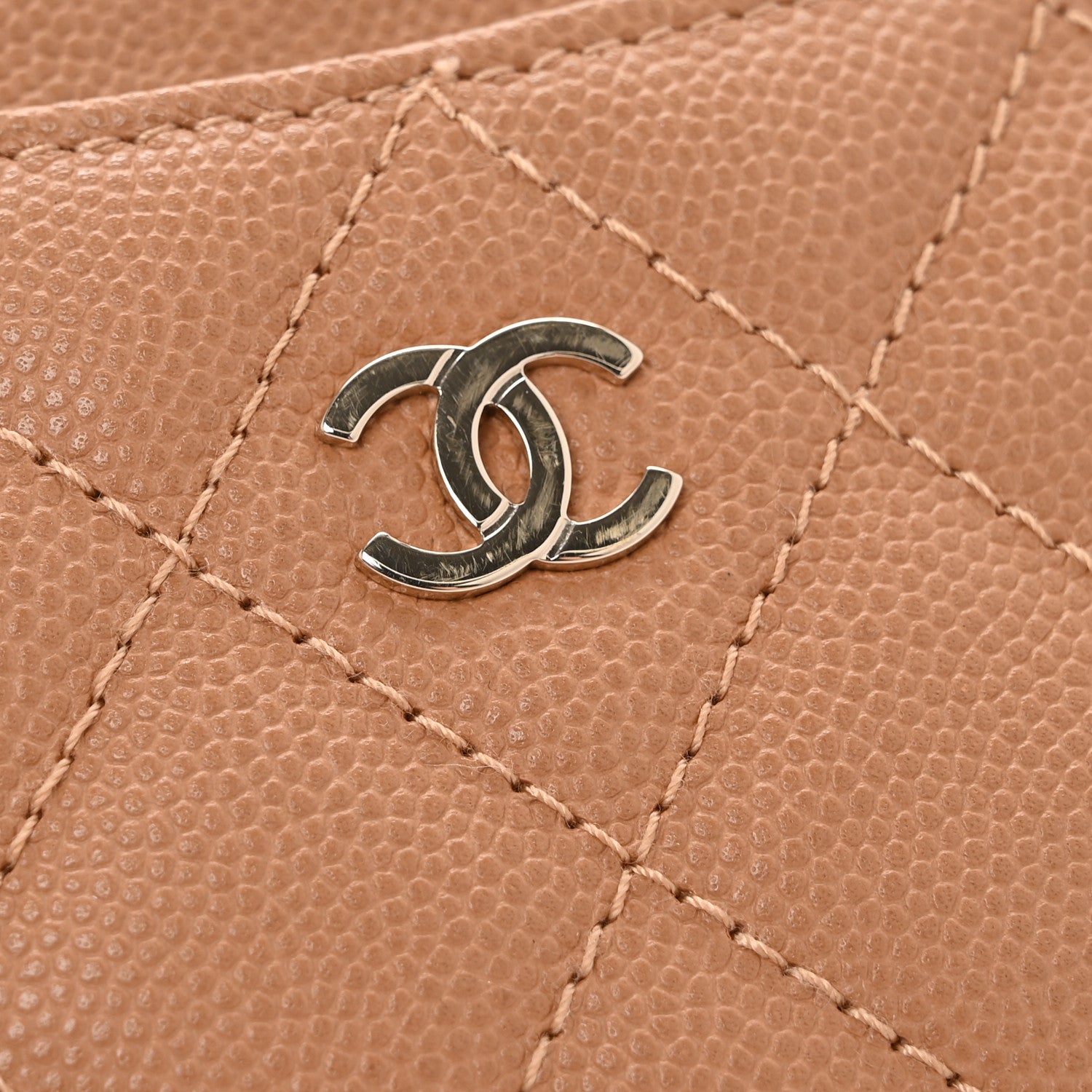 Chanel Caviar Quilted Card Holder Dark Beige 9 of 11