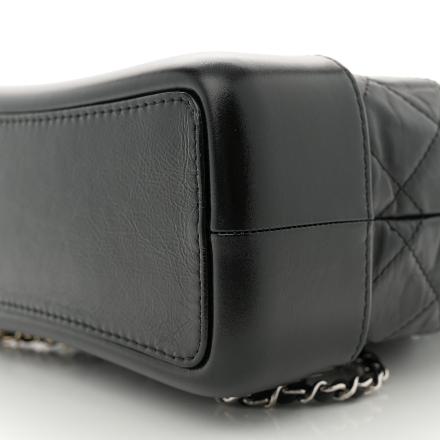 Aged Calfskin Quilted Small Gabrielle Backpack Black