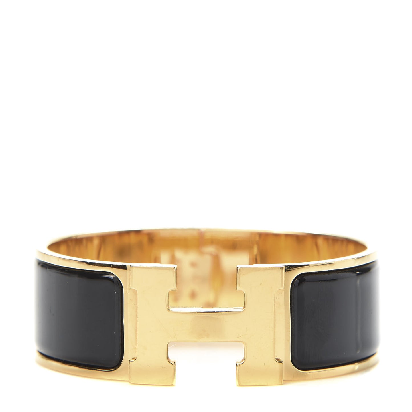 Enamel Wide Clic Clac H Bracelet PM Black