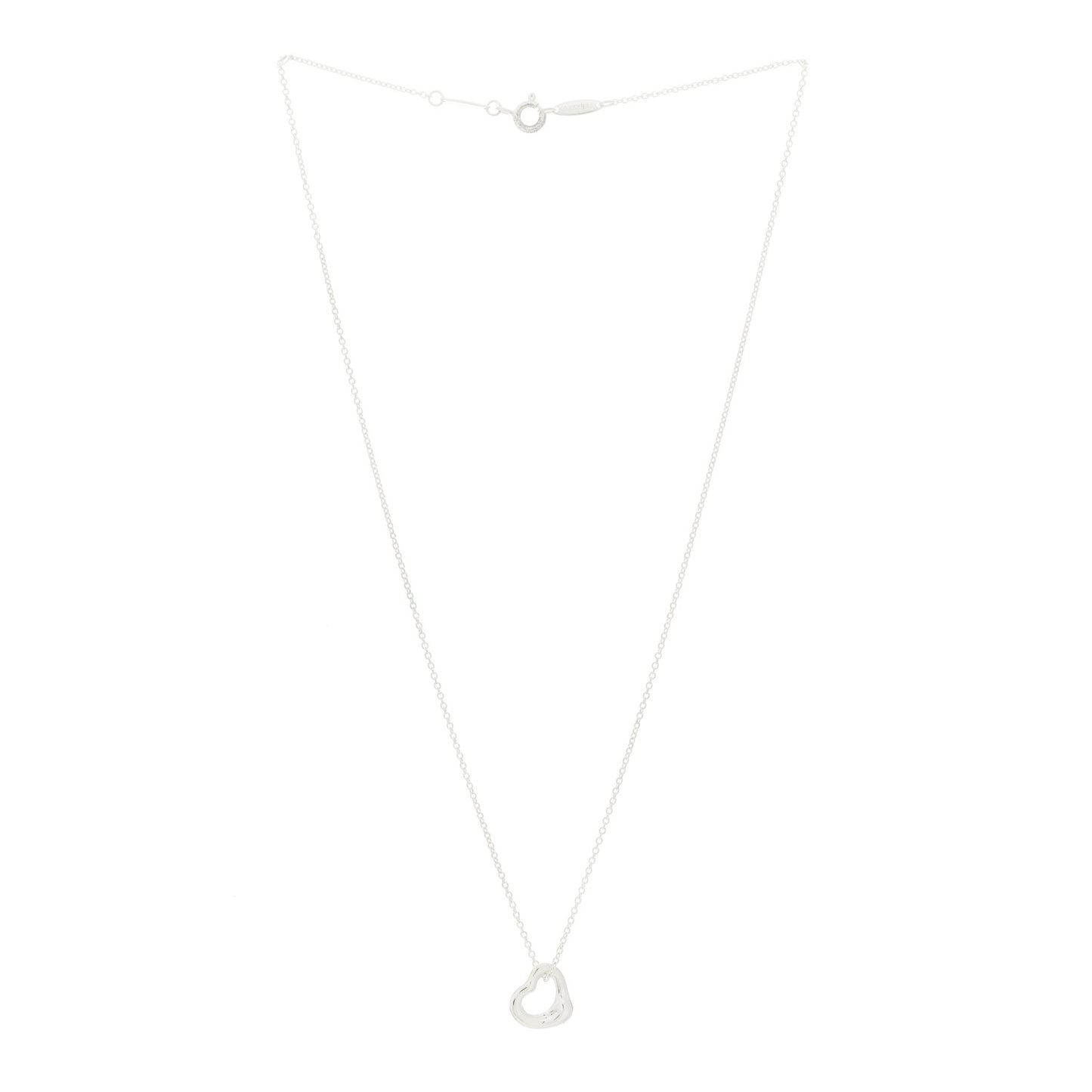 Sterling Silver Elsa Peretti 11mm Open Heart Pendant Necklace