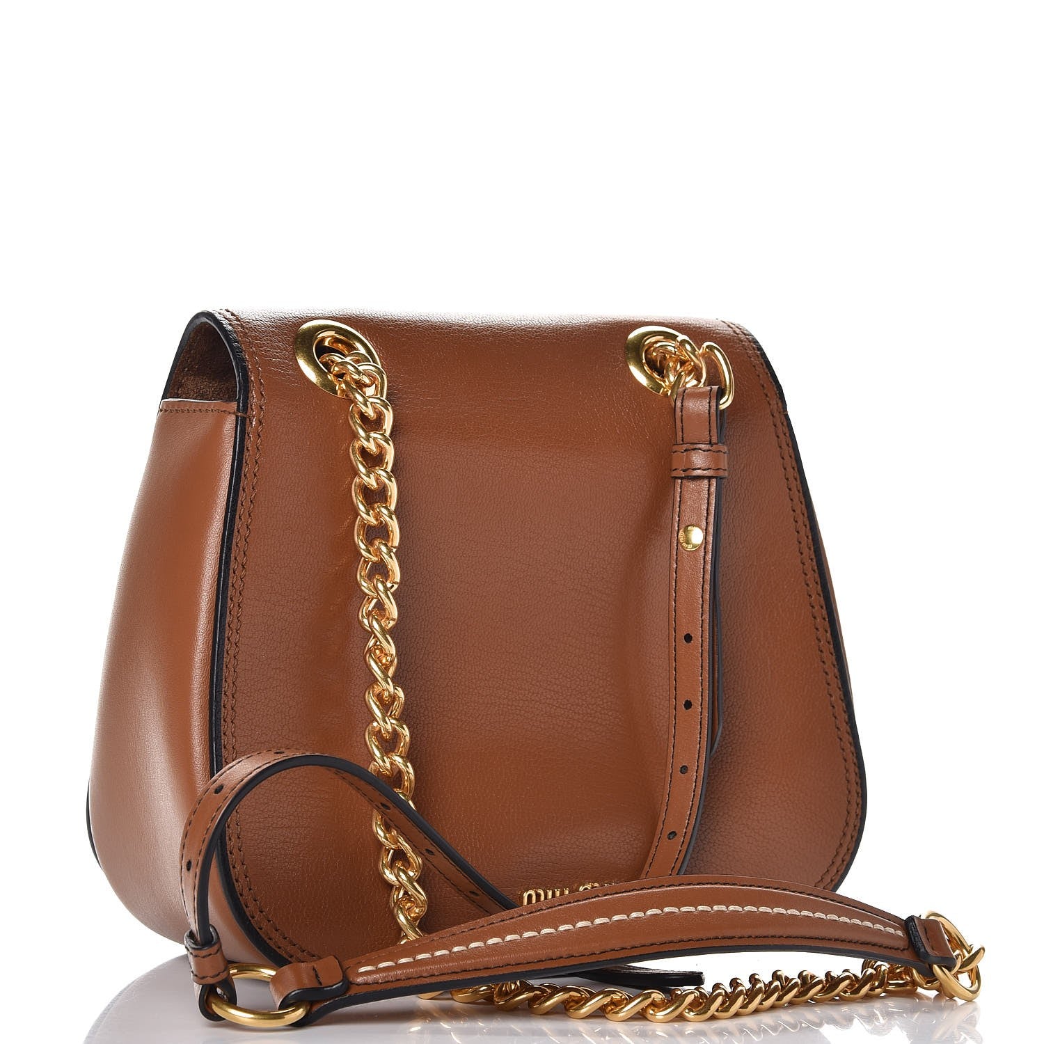 Miu Miu Goatskin Madras Dahlia Brandy 4 of 8
