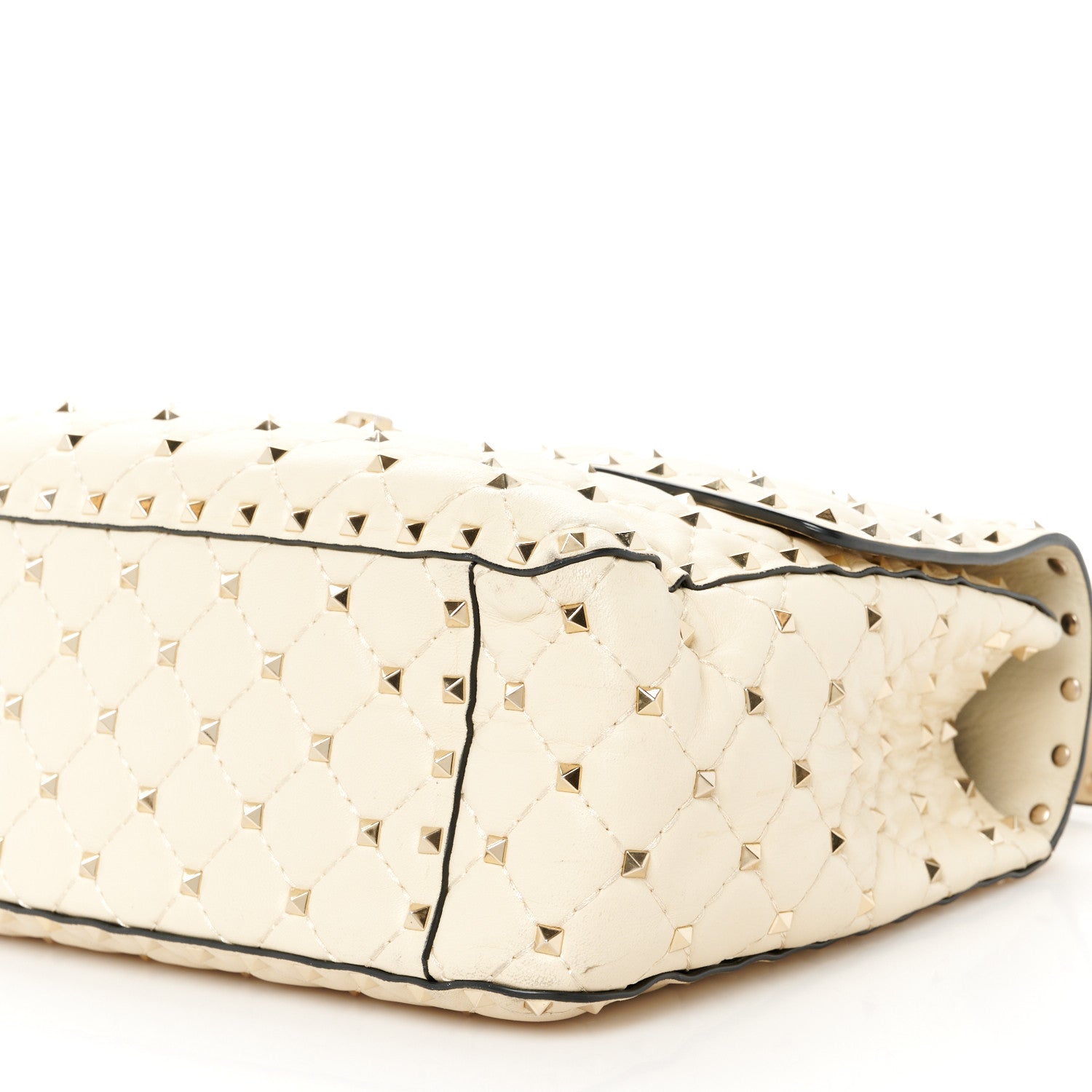 Valentino Garavani Nappa Large Rockstud Spike Shoulder Bag Light Ivory 10 of 12