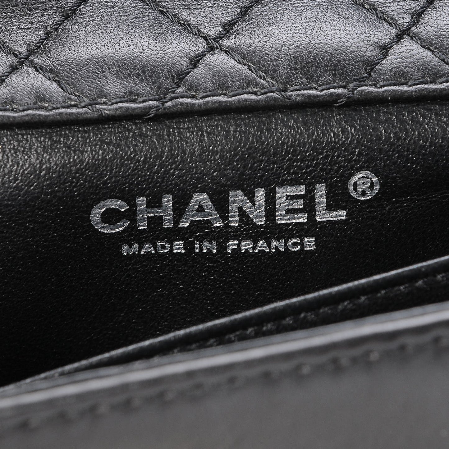 Lambskin Studded Camellia Embroidered Mini Rectangular Flap Black