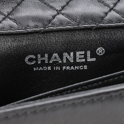 Chanel Lambskin Studded Camellia Embroidered Mini Rectangular Flap Black 6 of 13