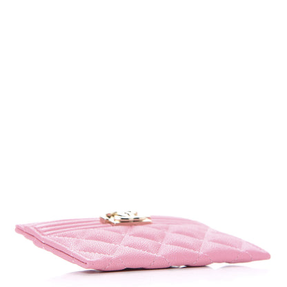 Chanel Caviar Quilted Boy Card Holder Pink 4 of 9