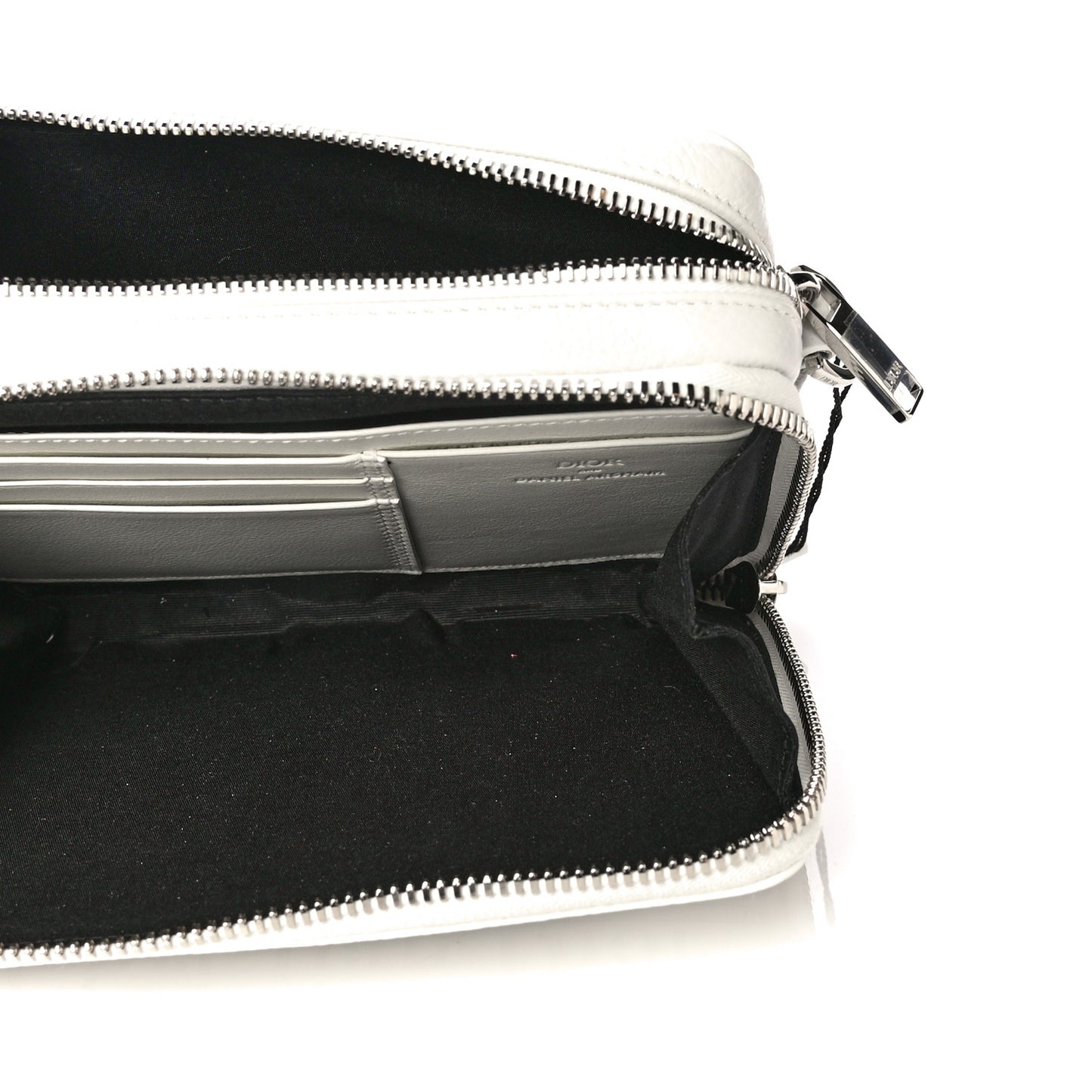 X DANIEL ARSHAM Grained Calfskin Newspaper Messenger White