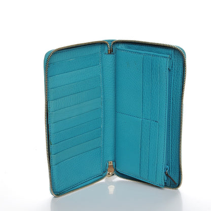 Gucci Pebbled Calfskin Soho Zip Around Wallet Deep Cobalt 5 of 9