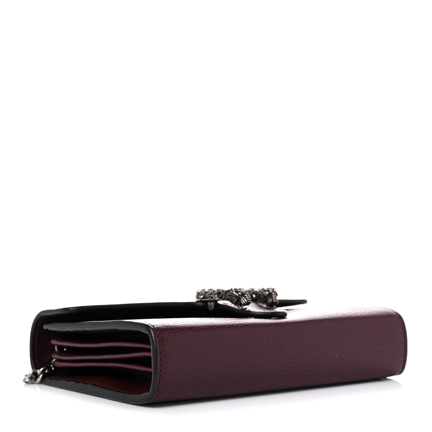 Dollar Calfskin Crystal Mini Dionysus Chain Wallet Vintage Bordeaux