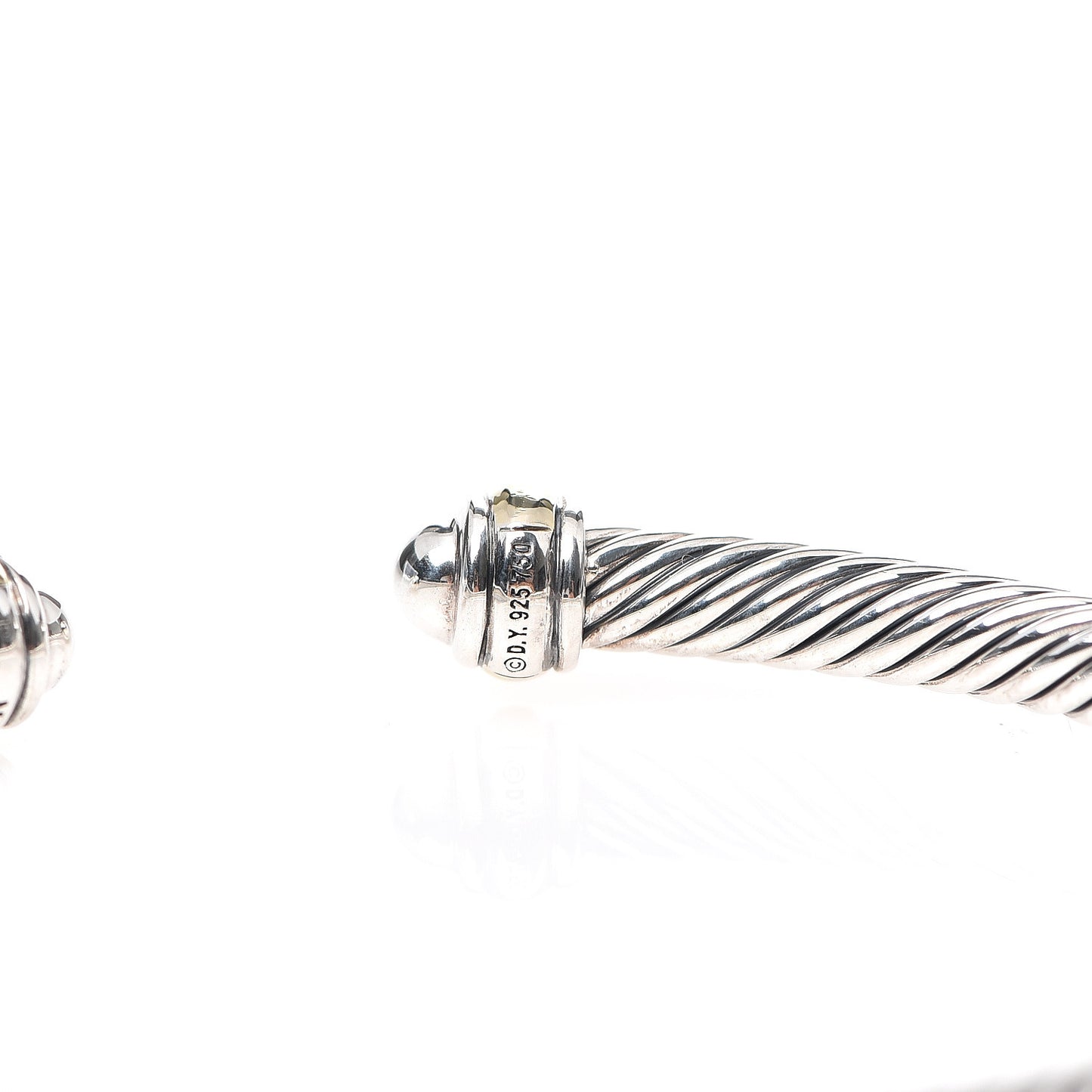 Sterling Silver 18K Yellow Gold 4mm Cable Classics Bracelet