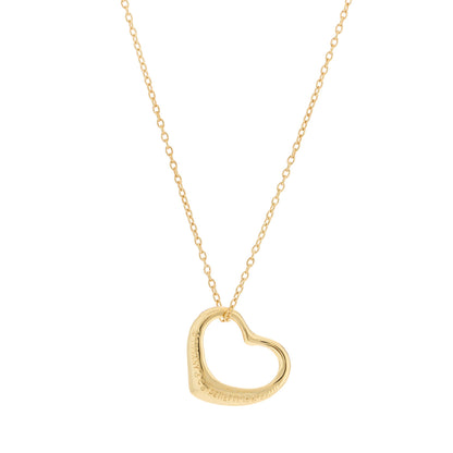 Tiffany 18K Yellow Gold 14mm Elsa Peretti Open Heart Pendant Necklace 4 of 6
