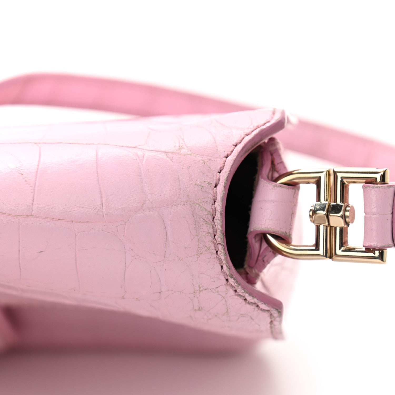 Givenchy Calfskin Crocodile Embossed Small Nobile Shoulder Bag Pink 14 of 14