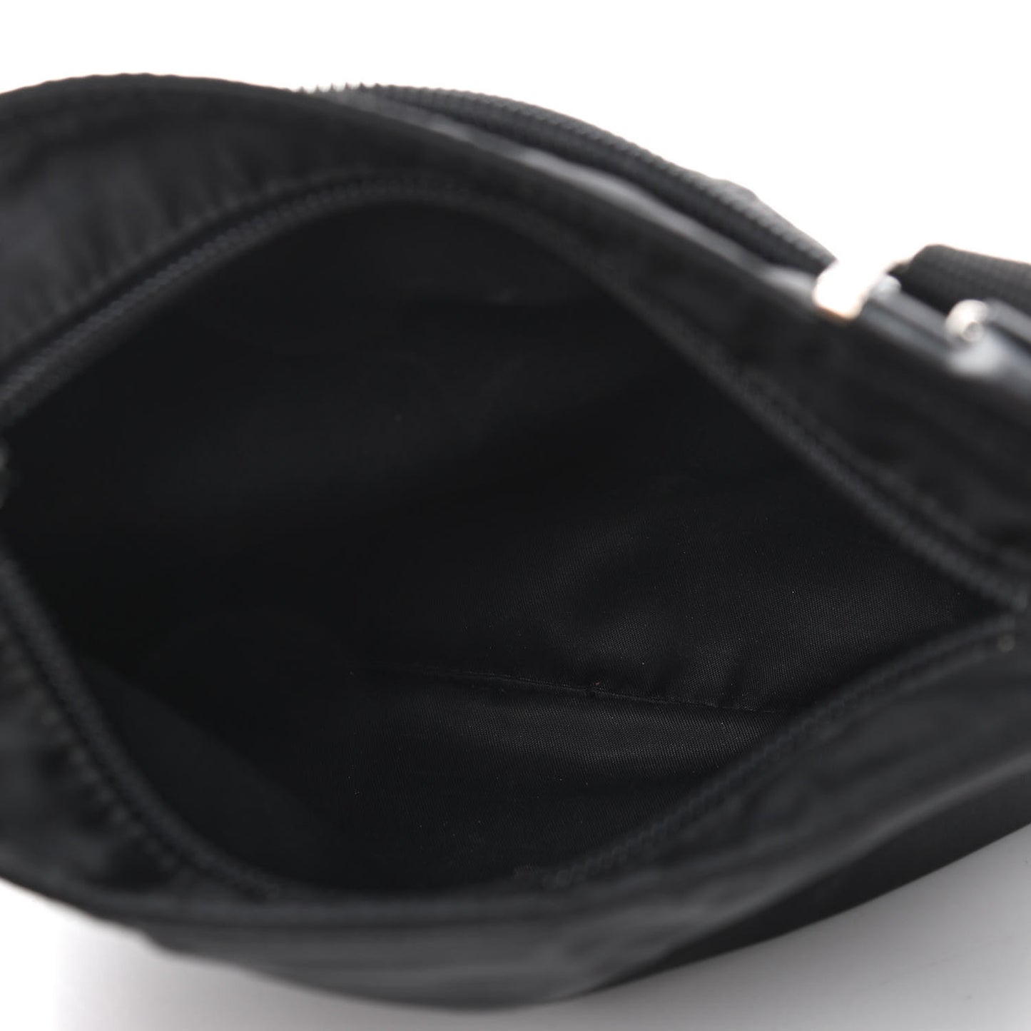 Tessuto Nylon Saffiano Flat Messenger Bag Black